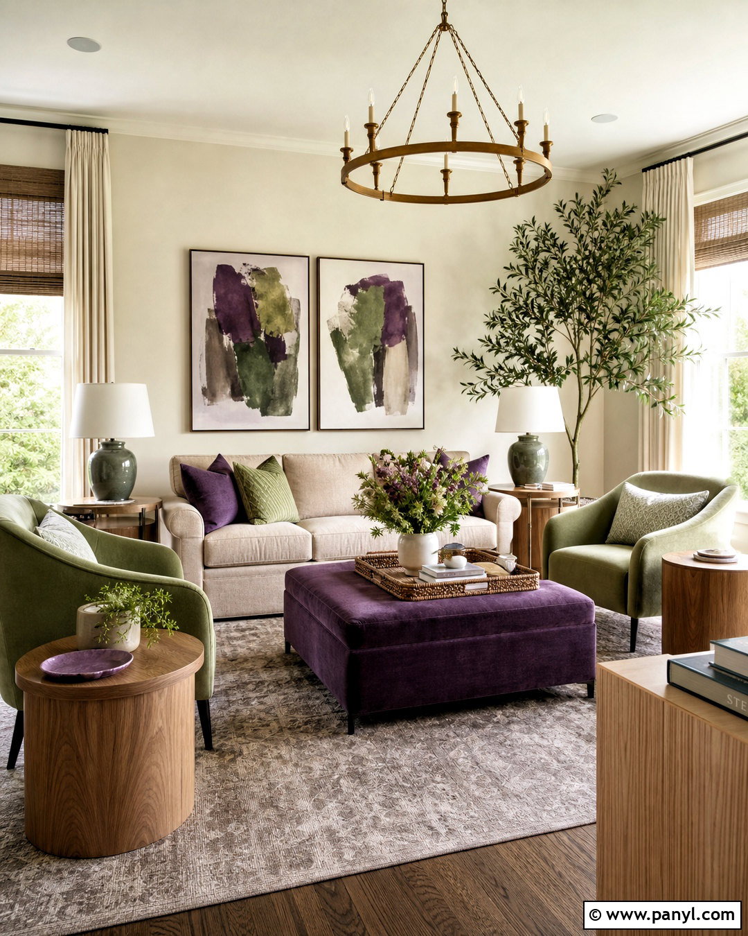 Purple And Green Neutral Living Room - 20 purple and green living room ideas