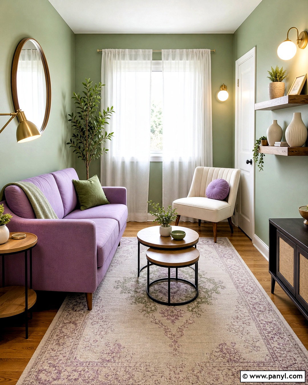 Purple And Green Small Living Room - 20 purple and green living room ideas