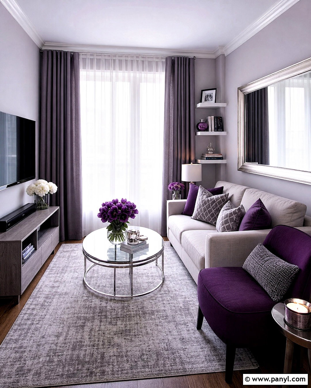 Purple And Grey Small Living Room - 20 purple and grey living room ideas