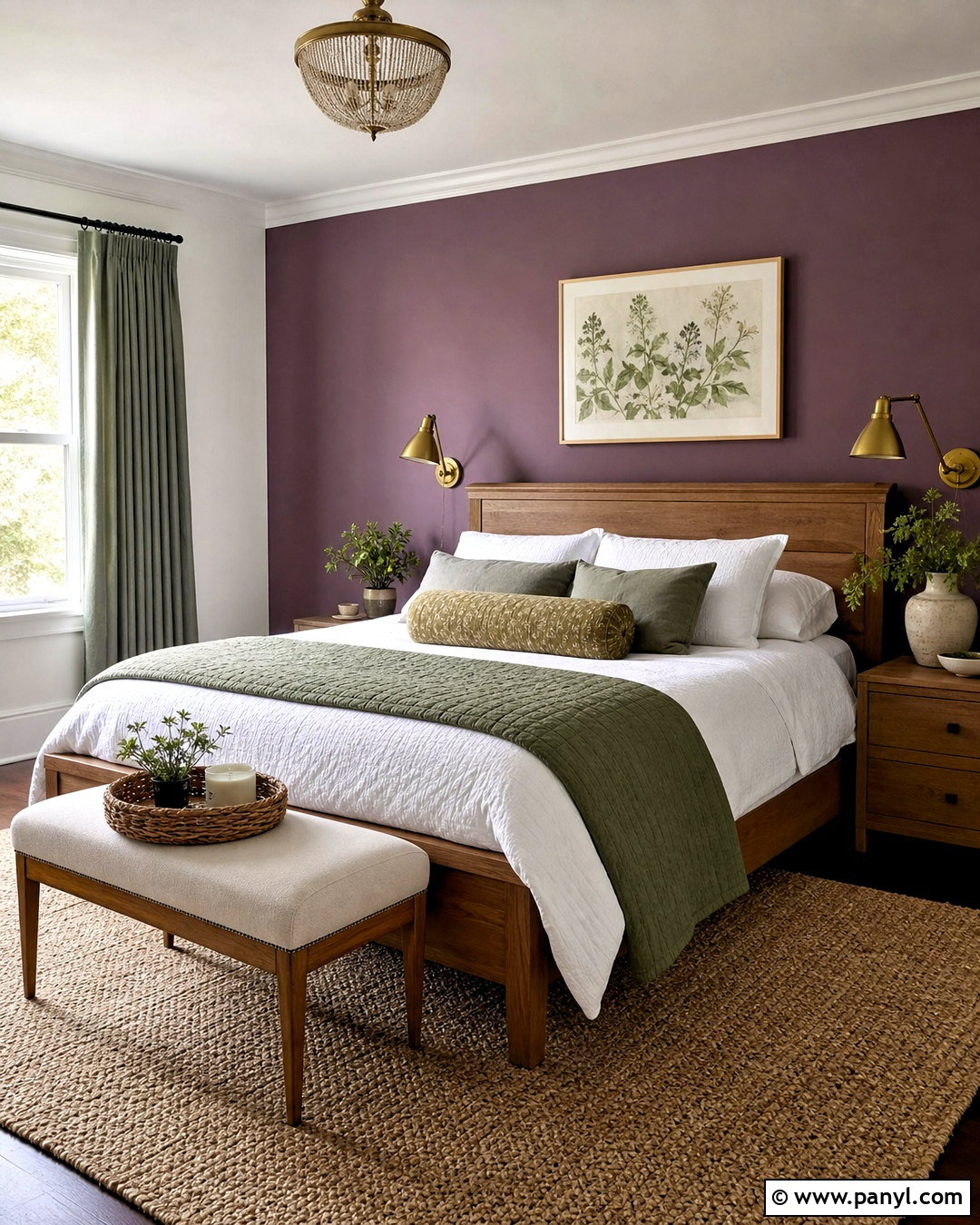 Purple And Sage Accent Wall Bedroom - 20 purple accent wall ideas
