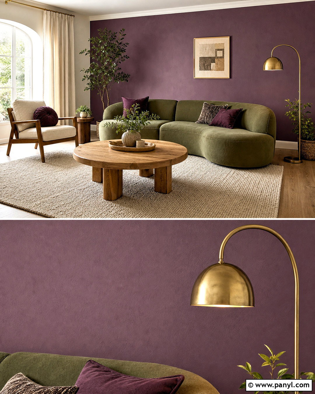 Purple And Sage Green Feature Wall - 20 purple feature wall ideas