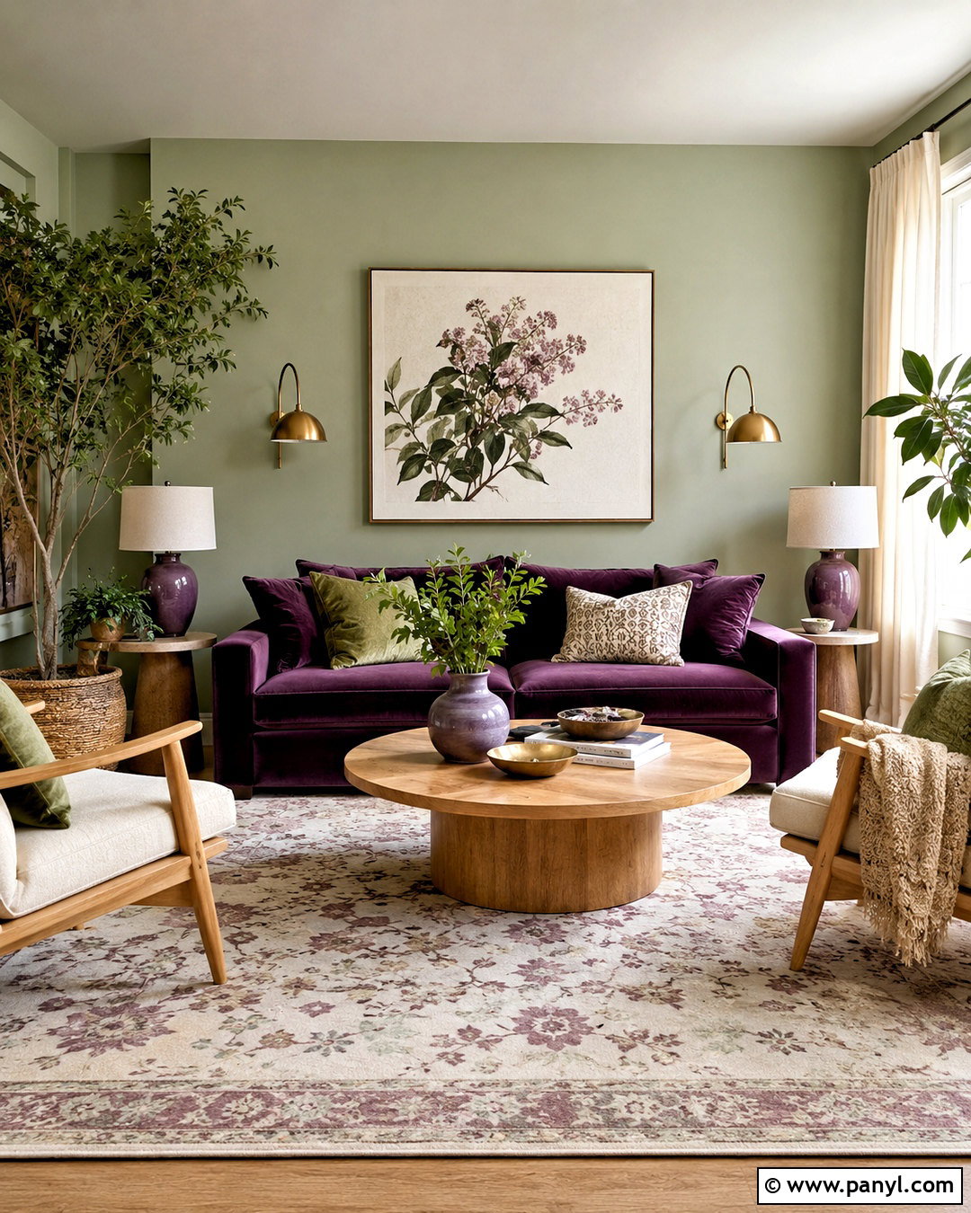Purple And Sage Green Living Room - 20 purple interior design living room ideas