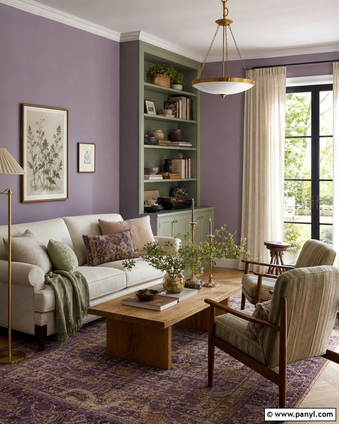 Purple And Sage Green Living Room Walls - 35 Purple Wall Color Ideas