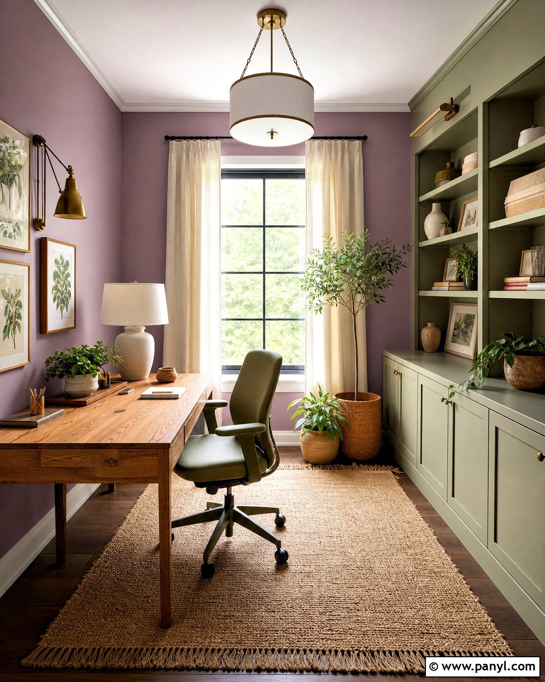 Purple And Sage Green Office - 20 purple office paint ideas