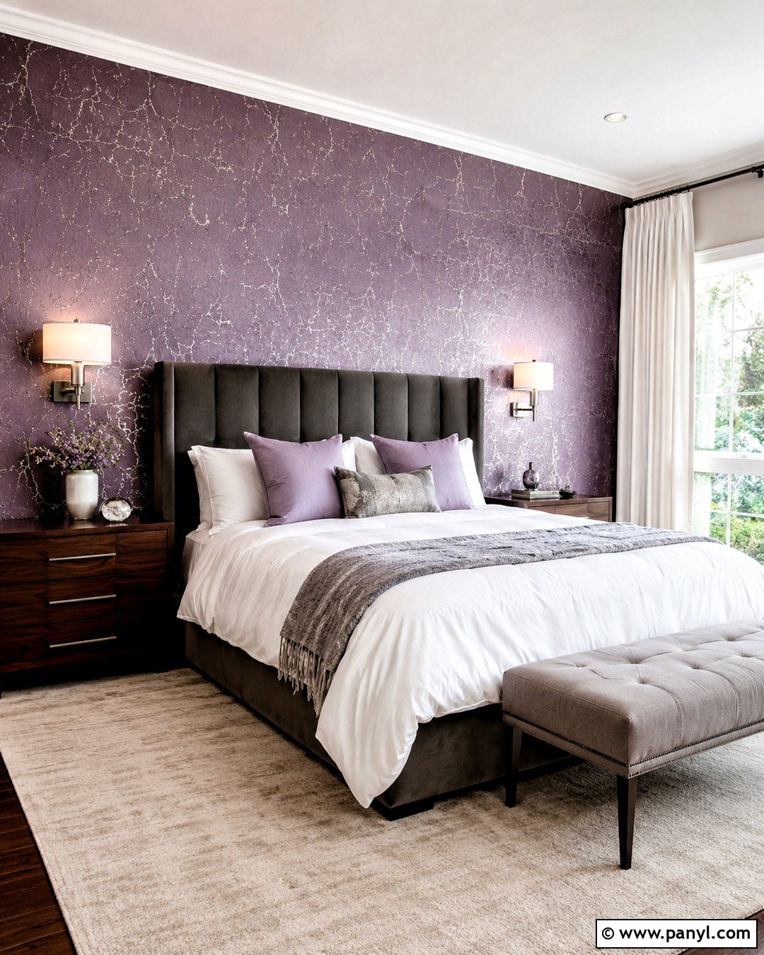 Purple And Silver Shimmer Wall - 35 silver shimmer wall ideas