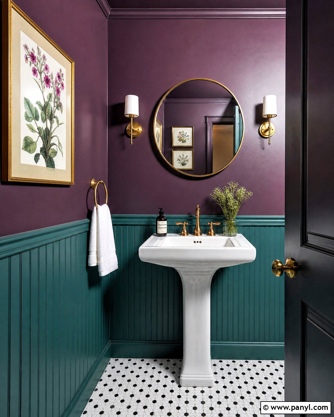 Purple And Teal Powder Room - 20 purple room paint ideas
