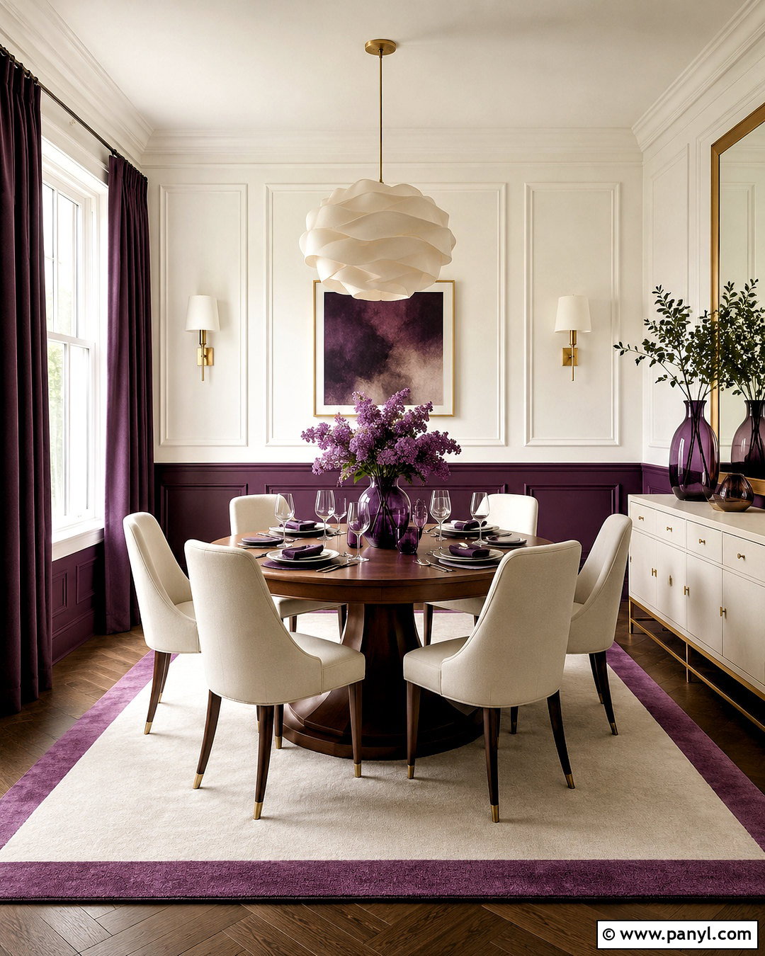 Purple And White Dining Room - 20 purple and white room ideas