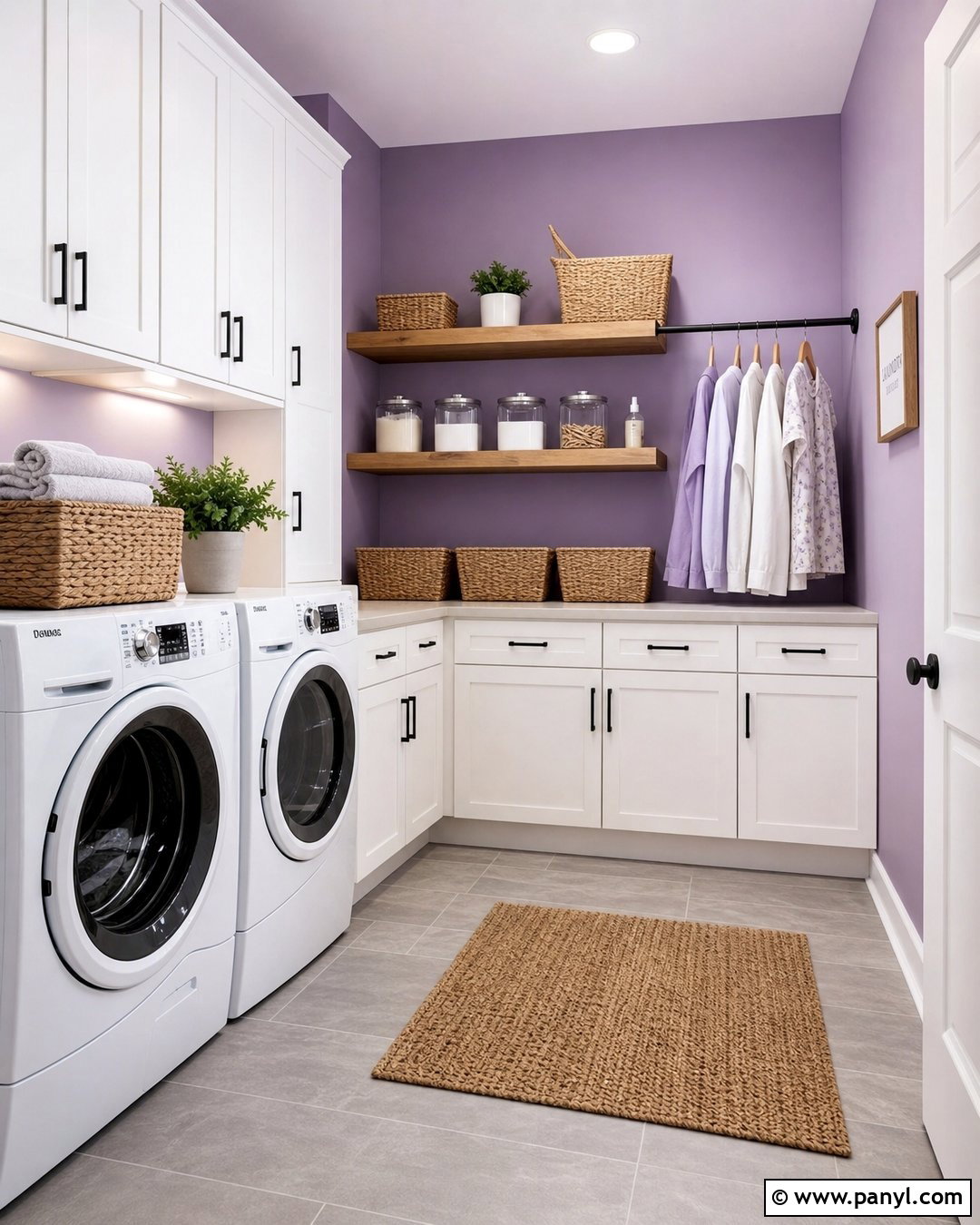 Purple And White Laundry Room Walls - 35 Purple Wall Color Ideas