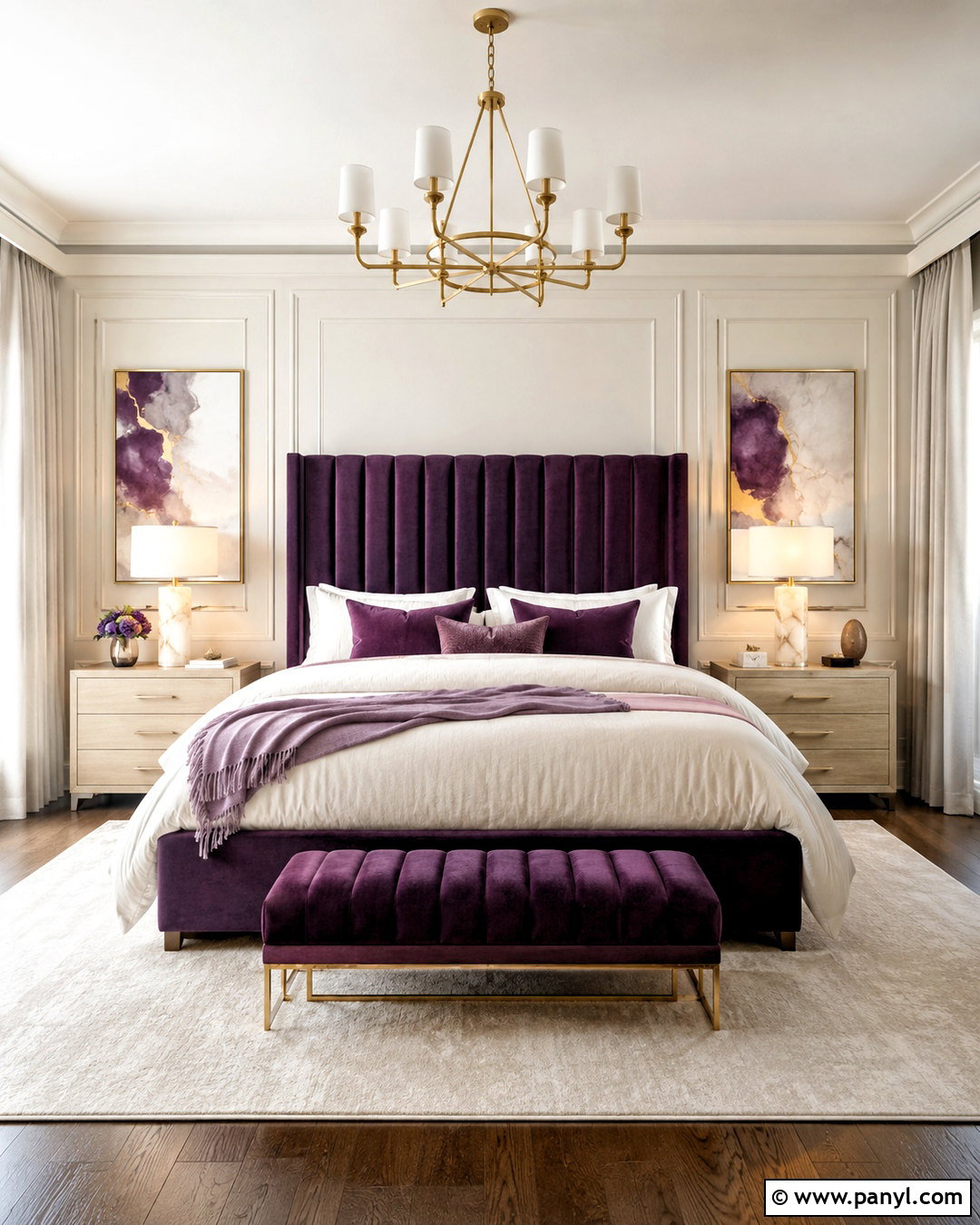 Purple And White Luxury Bedroom - 20 purple and white room ideas