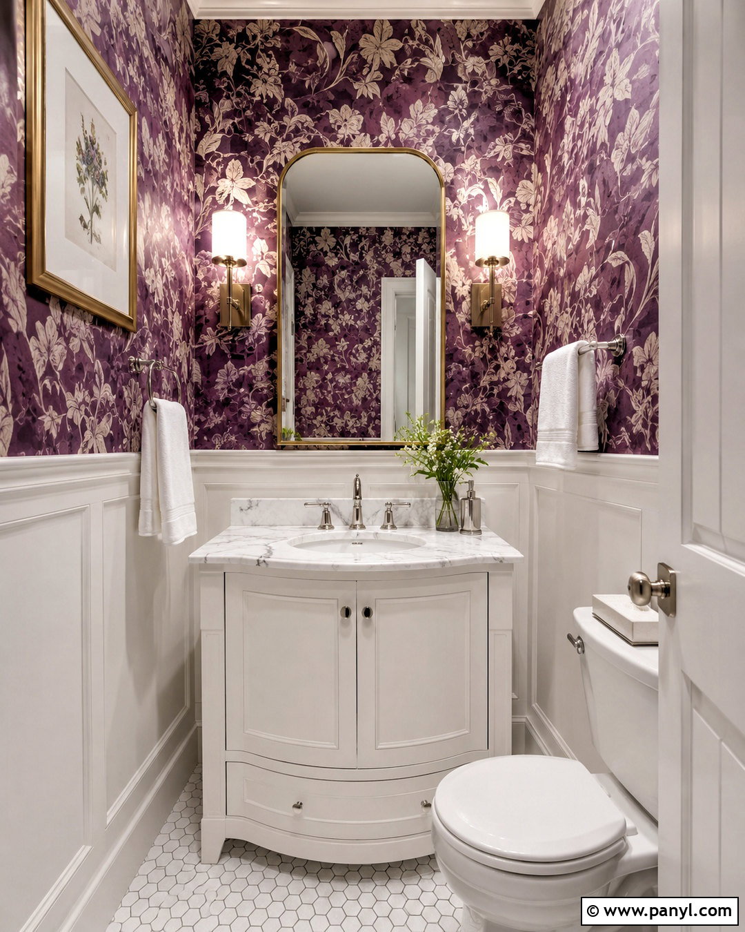 Purple And White Powder Room - 20 purple and white room ideas
