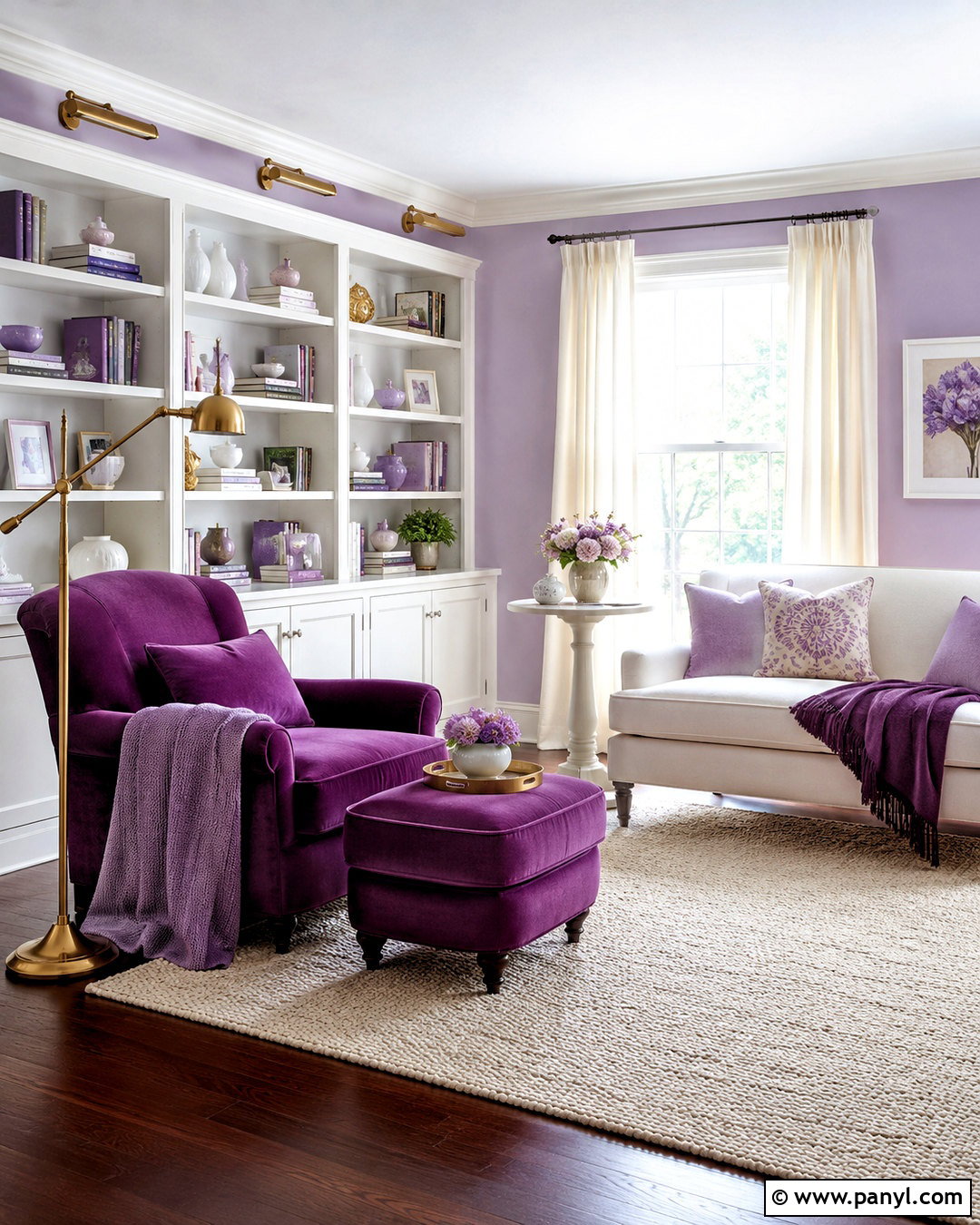 Purple And White Reading Room - 20 purple and white room ideas