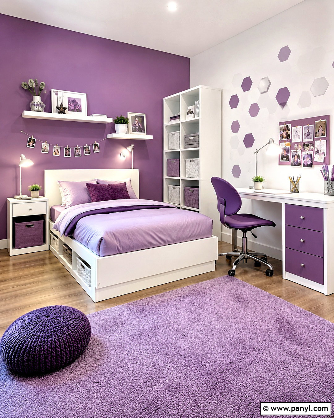 Purple And White Teen Bedroom - 20 purple and white room ideas
