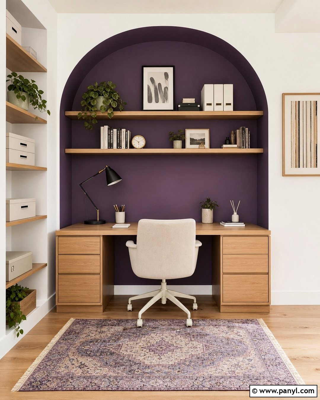 Purple Arch Wall Studio - 35 Purple Wall Room Ideas