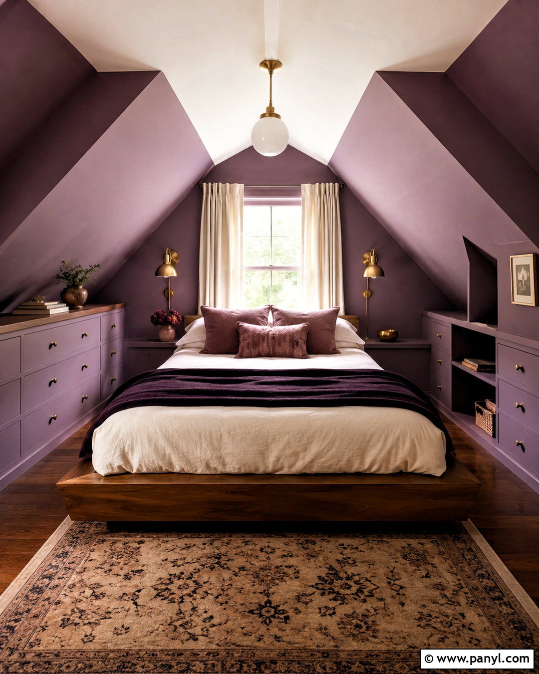 Purple Attic Bedroom - 20 moody purple bedroom ideas