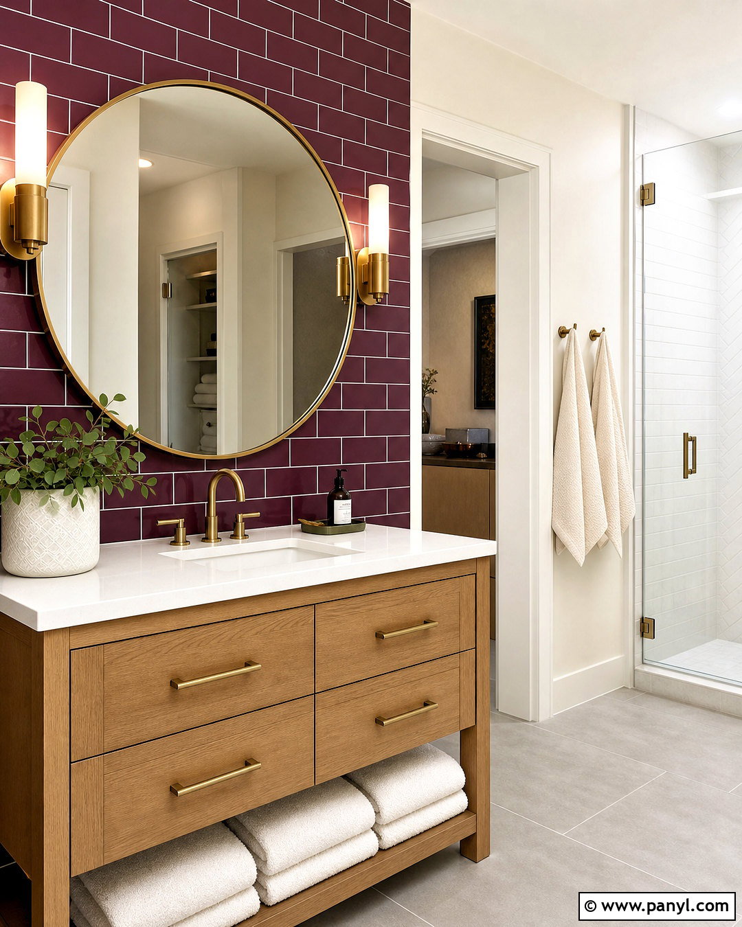 Purple Bathroom Feature Wall - 20 purple feature wall ideas