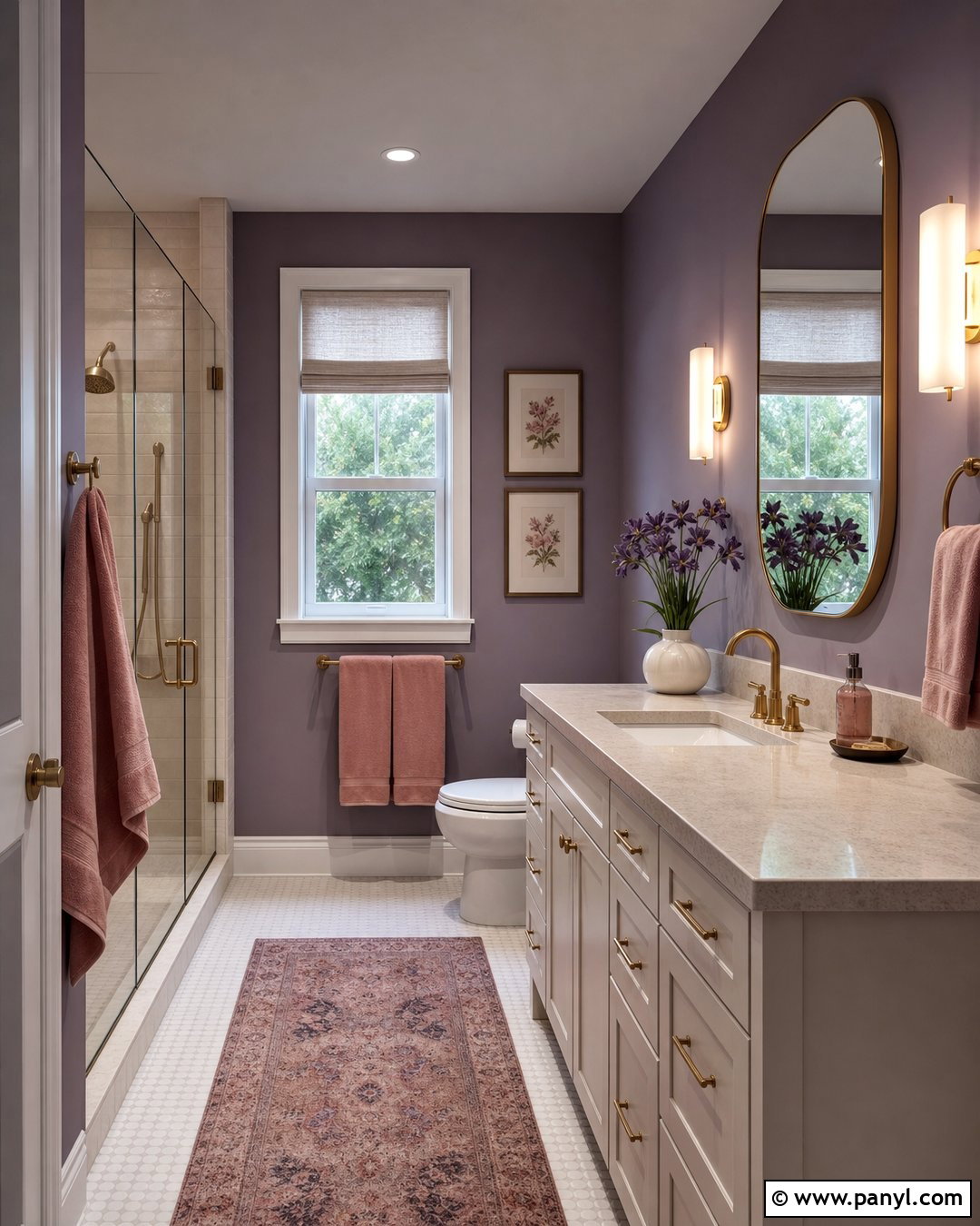 Purple Bathroom Walls With Pink Accents - 25 Purple Bathroom Walls