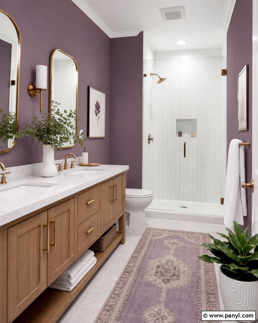 Purple Bathroom Walls - 25 Purple Room Wall Ideas