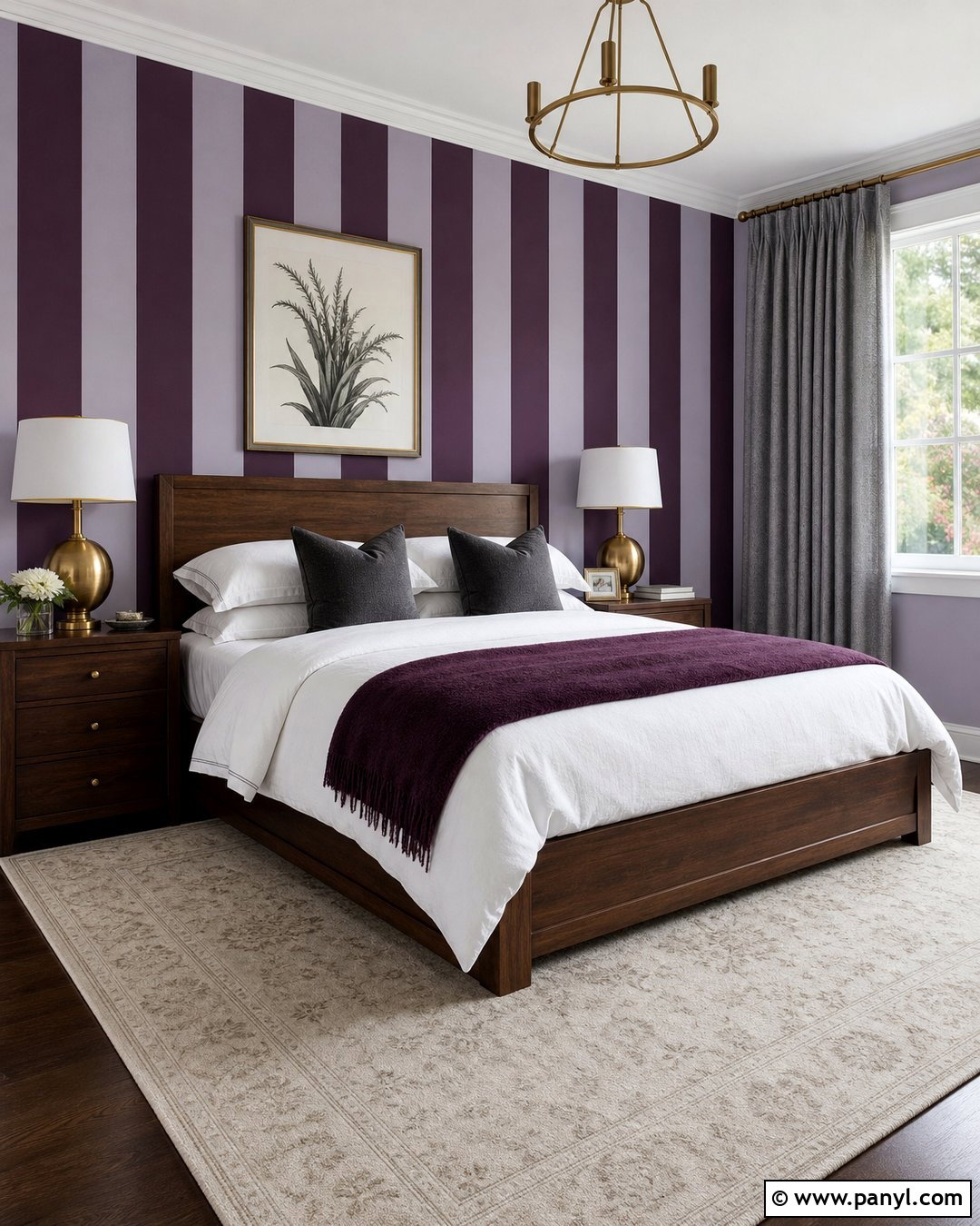 Purple Bedroom Wall Paint Stripes - 30 Wall Lines Paint Stripes