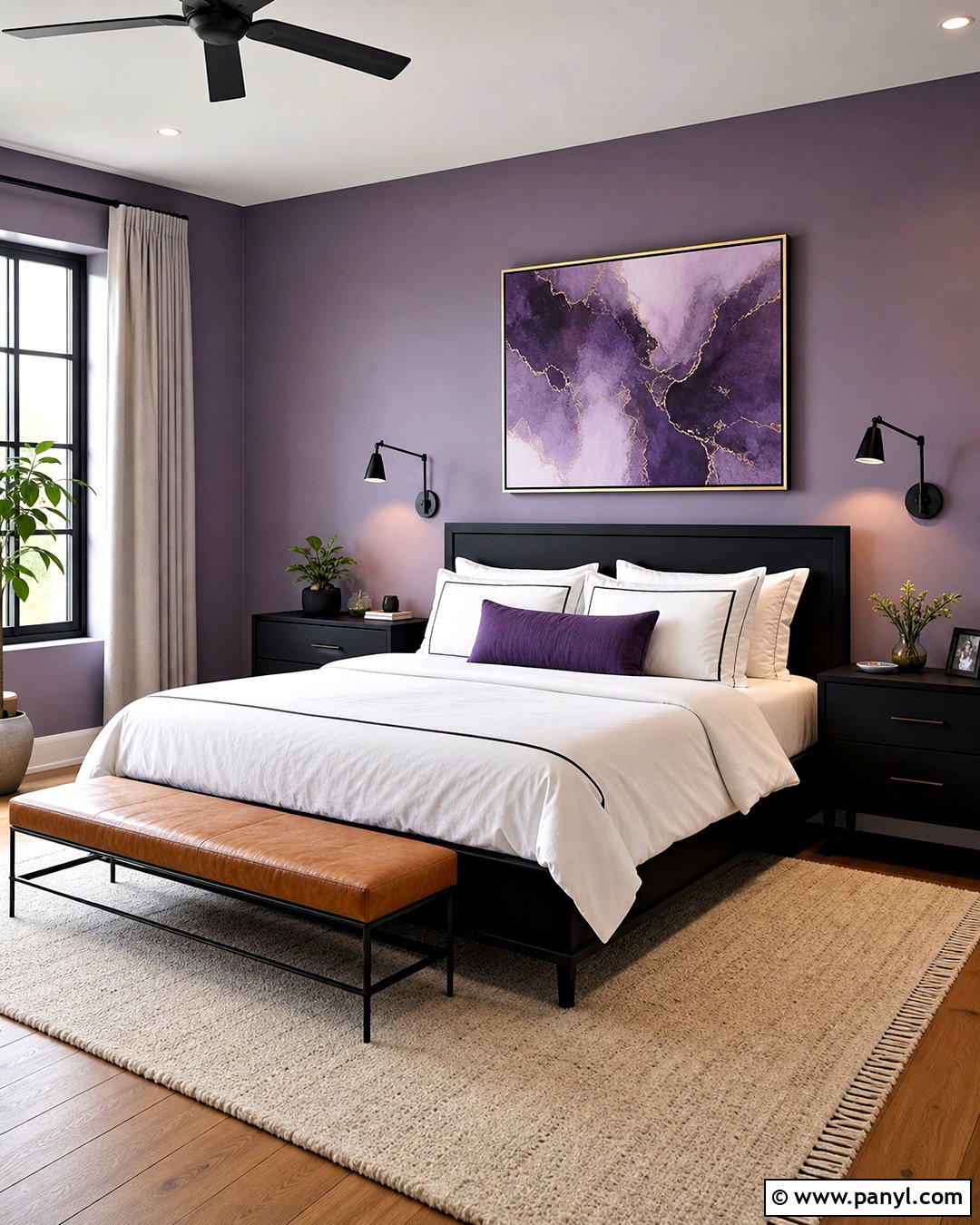 Purple Bedroom Walls With Black Furniture - 20 purple bedroom walls paint ideas