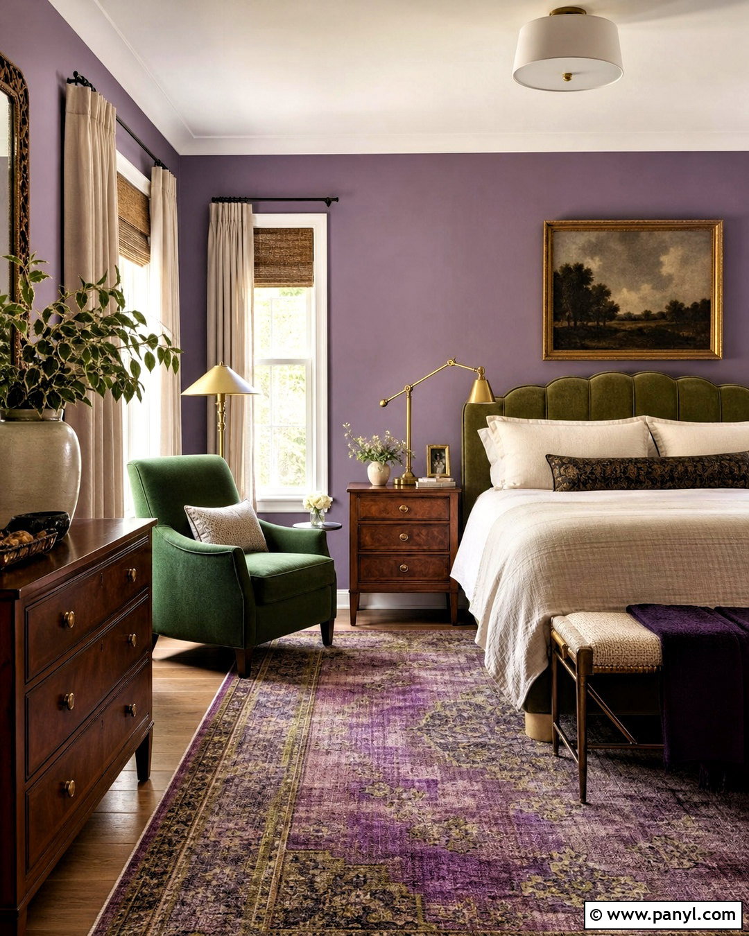 Purple Bedroom Walls With Green Accents - 20 purple bedroom walls paint ideas