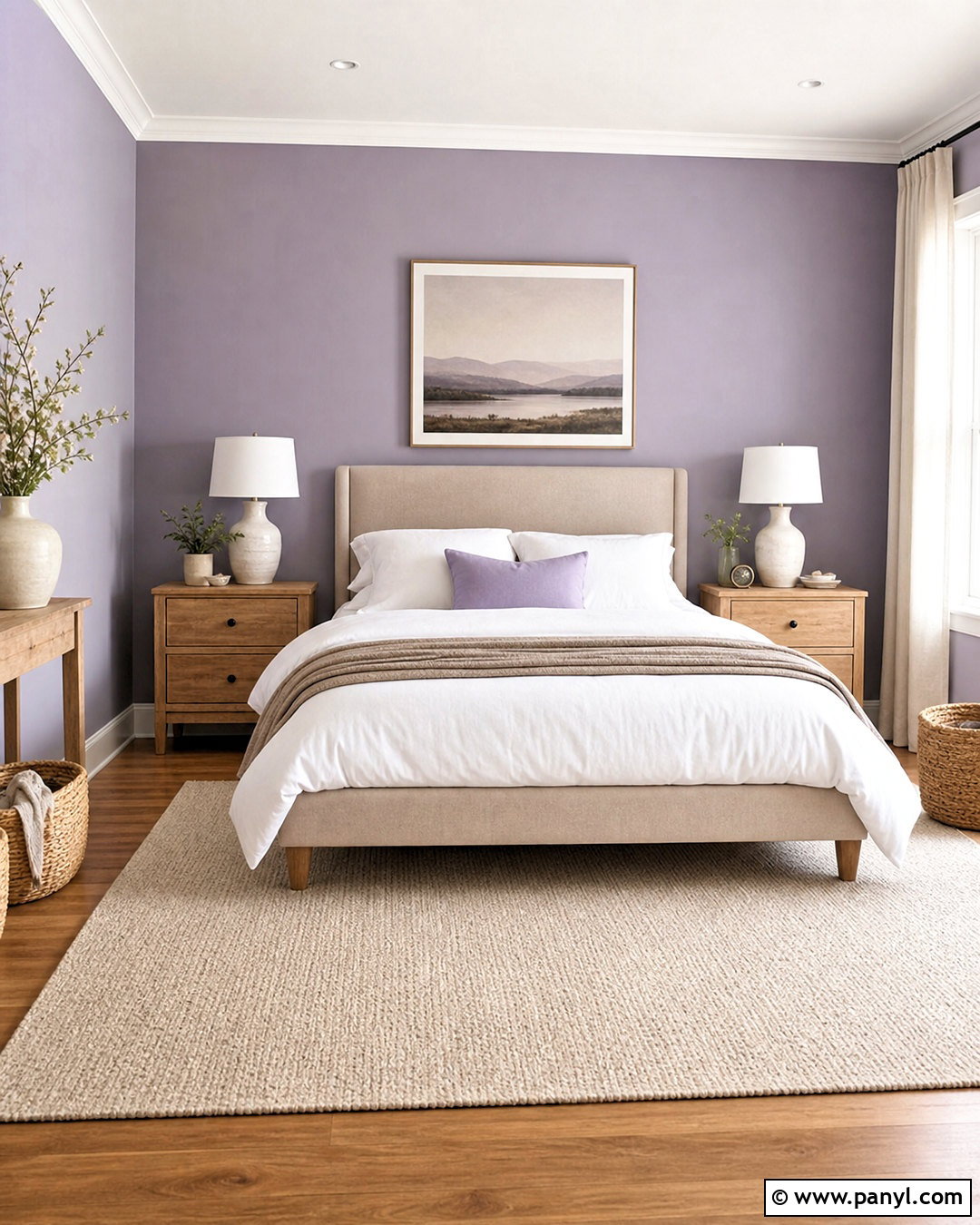 Purple Bedroom Walls With Neutral Decor - 20 purple bedroom walls paint ideas