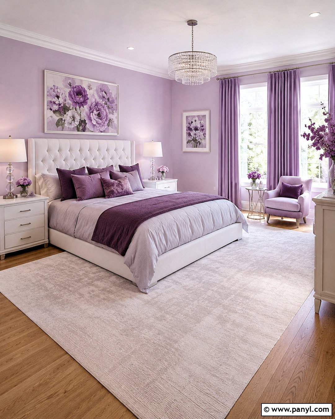 Purple Bedroom With White Furniture - 20 purple themed room ideas