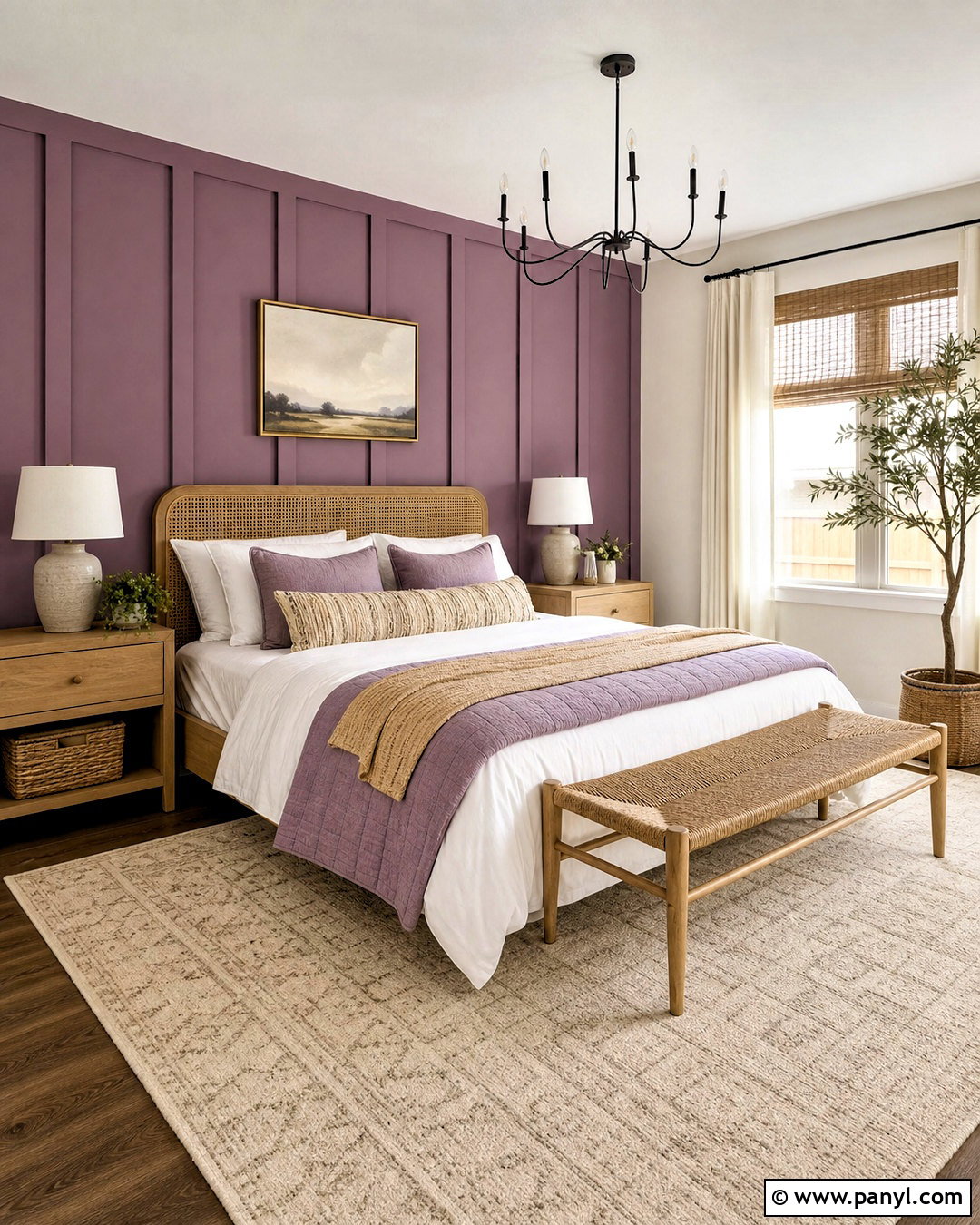 Purple Board And Batten Accent Wall - 20 purple accent wall ideas