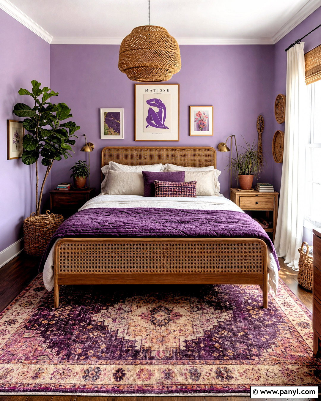 Purple Boho Bedroom - 20 purple room design ideas