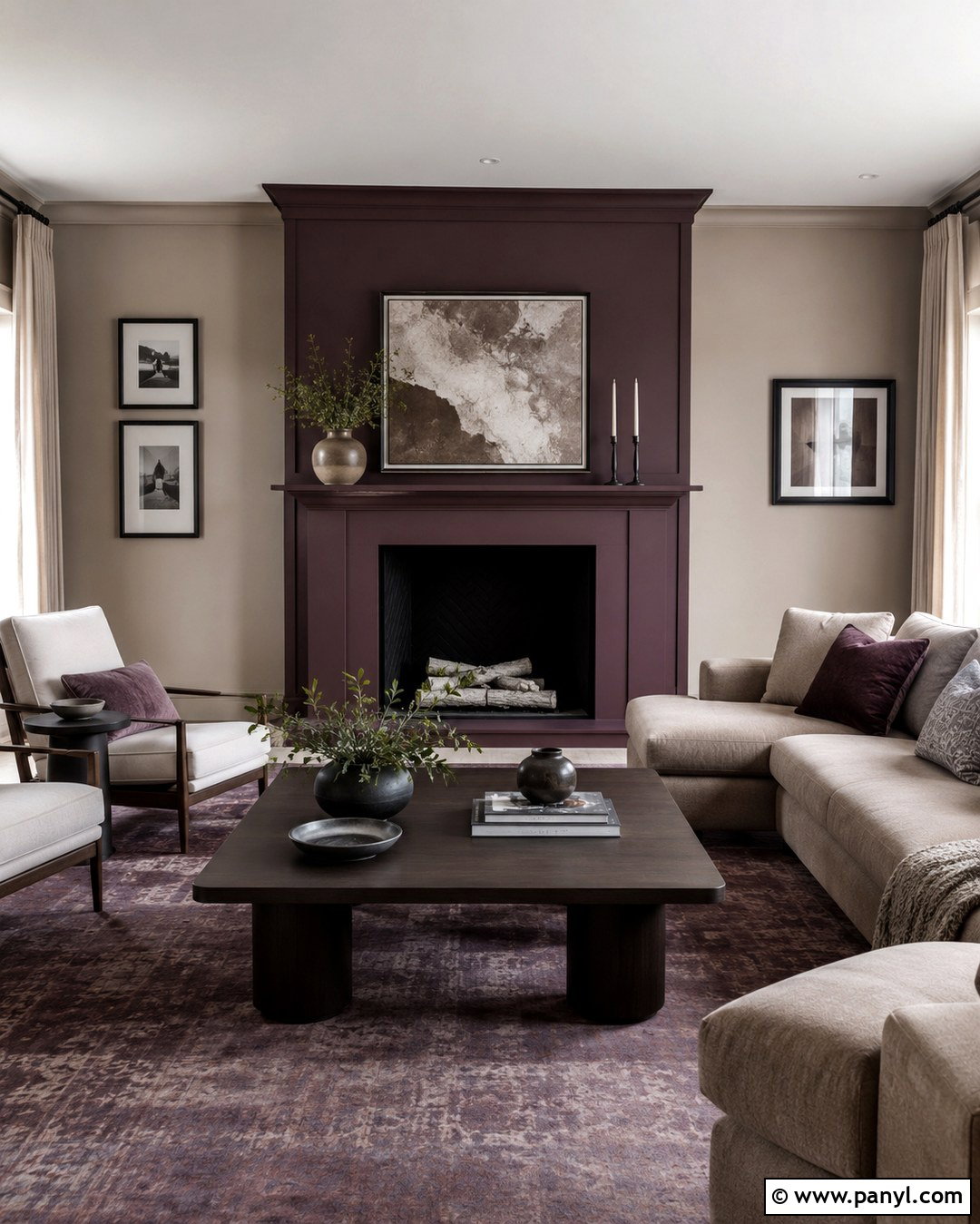 20 Purple Brown Wall Color Ideas for Cozy, Modern Living Rooms