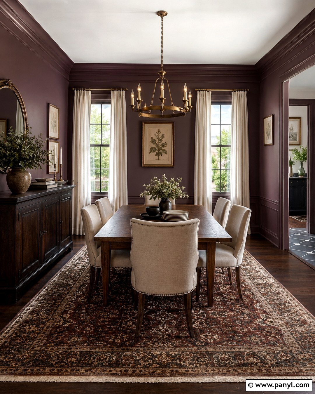 Purple Brown Dining Room - 20 Purple Brown Wall Color Ideas