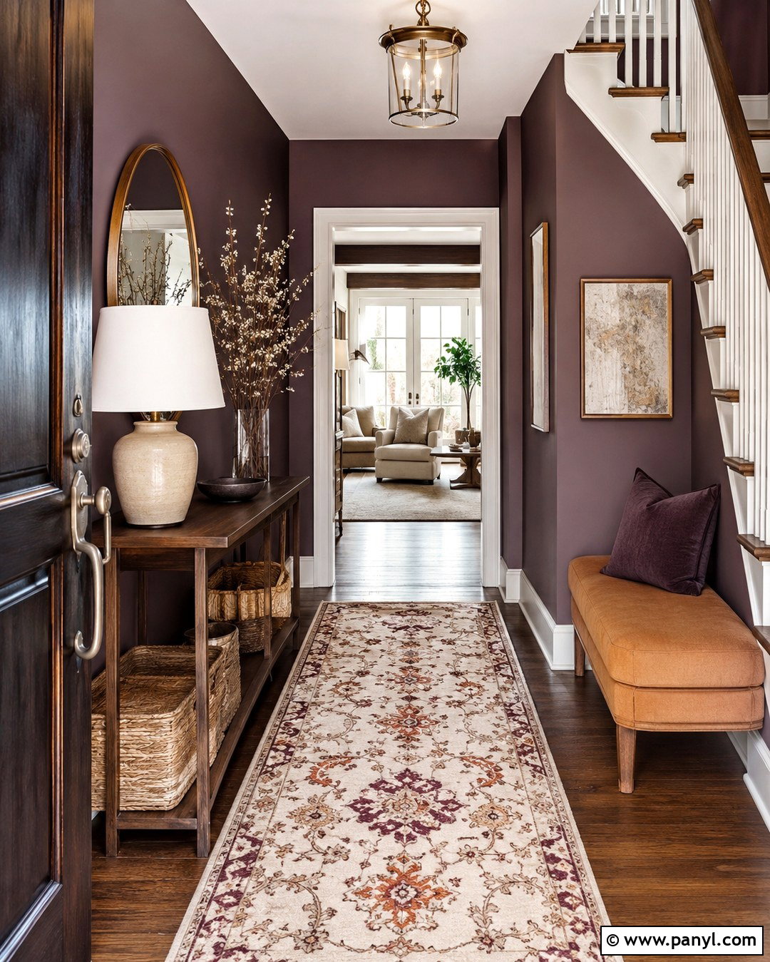 Purple Brown Entryway - 20 Purple Brown Wall Color Ideas