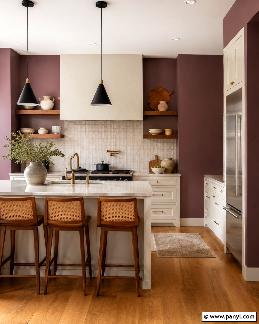 Purple Brown Kitchen - 20 Purple Brown Wall Color Ideas