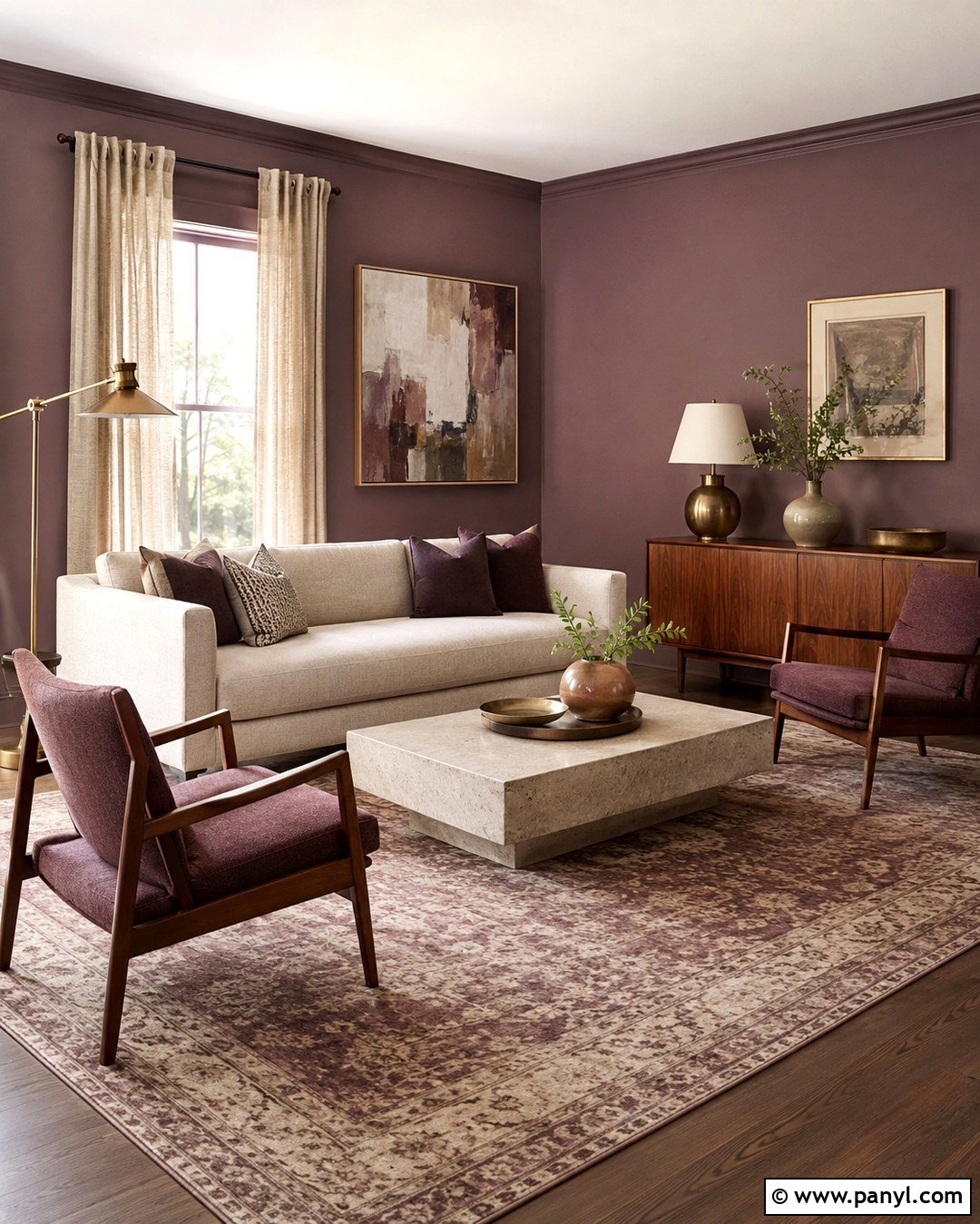 Purple Brown Living Room - 20 Purple Brown Wall Color Ideas