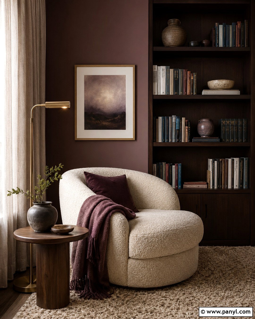 Purple Brown Reading Nook - 20 Purple Brown Wall Color Ideas