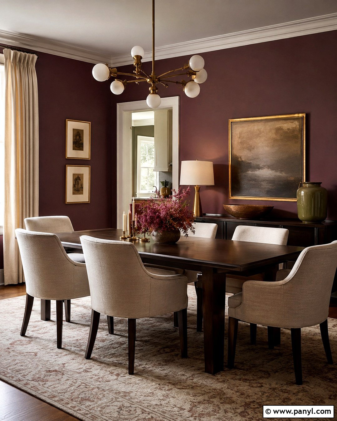 Purple Brown With Brass Accents - 20 Purple Brown Wall Color Ideas