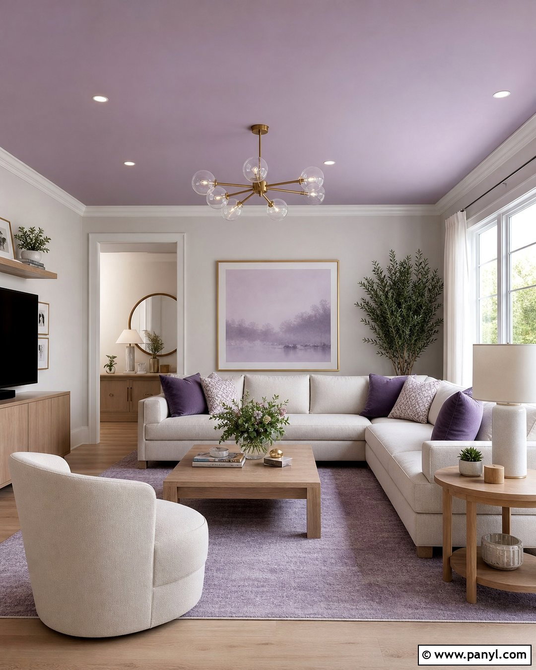 Purple Ceiling And Neutral Walls - 35 Purple Wall Color Ideas