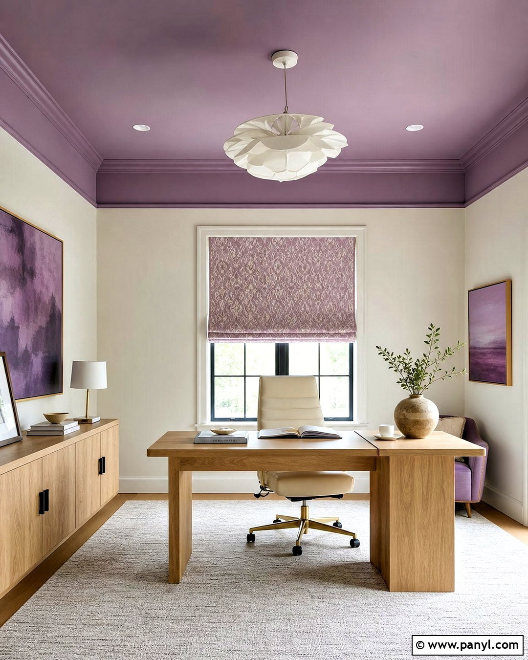 Purple Ceiling Office - 20 purple office paint ideas