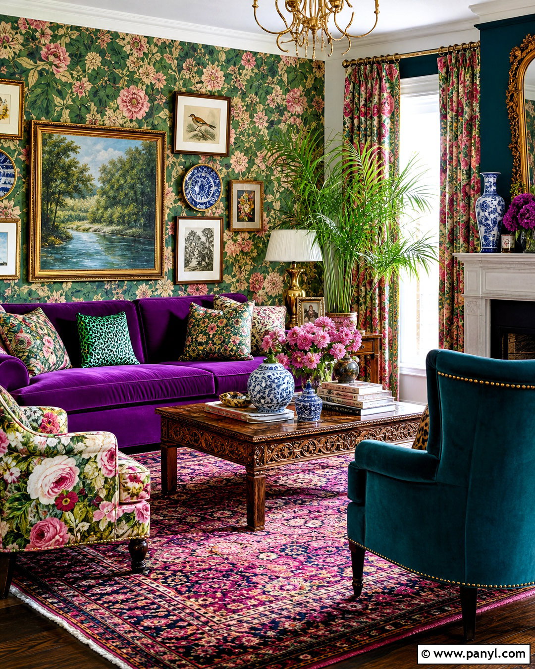 Purple Couch Maximalist Living Room - 20 purple couch living room decor ideas