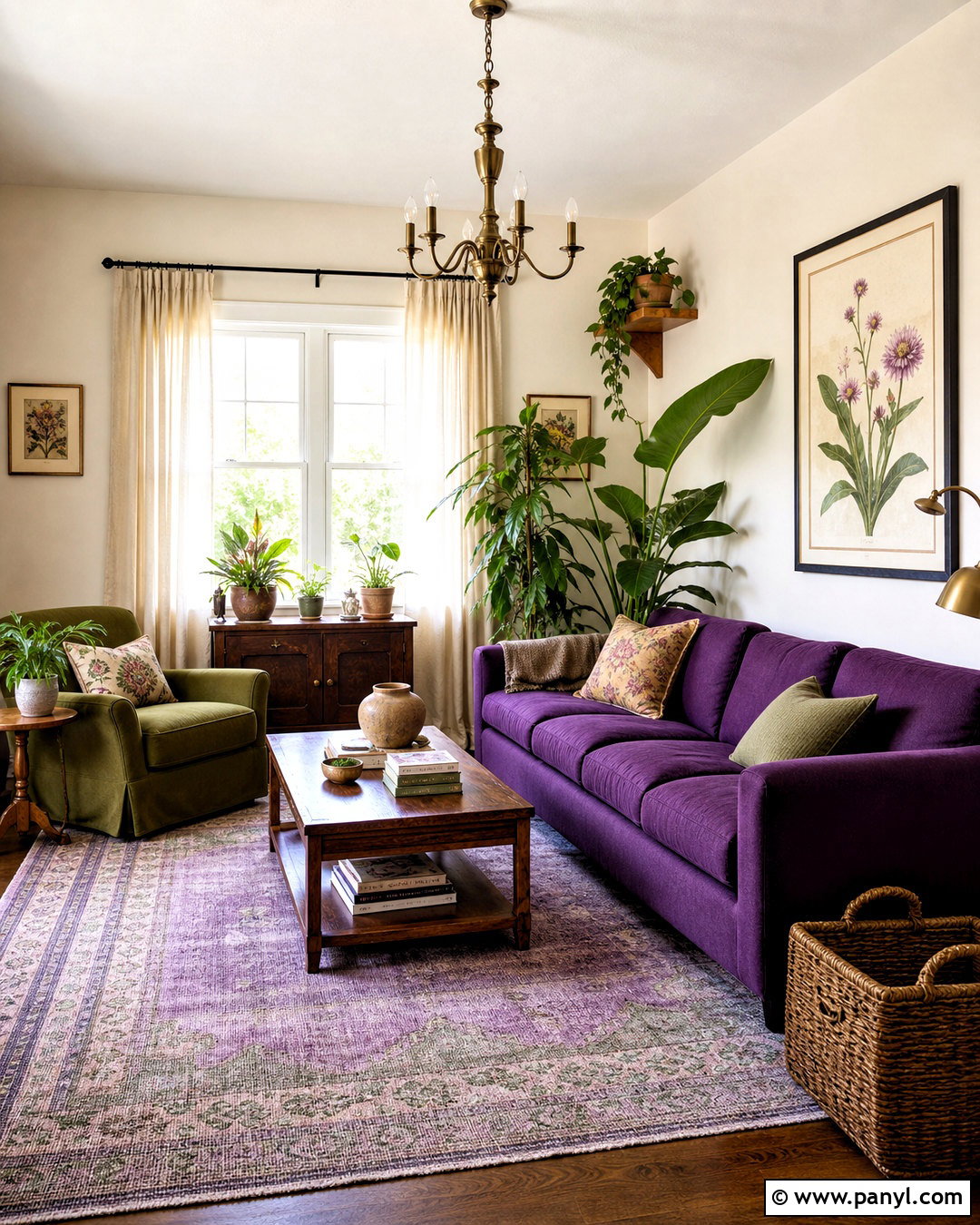 Purple Couch With Green Decor - 20 purple couch living room decor ideas