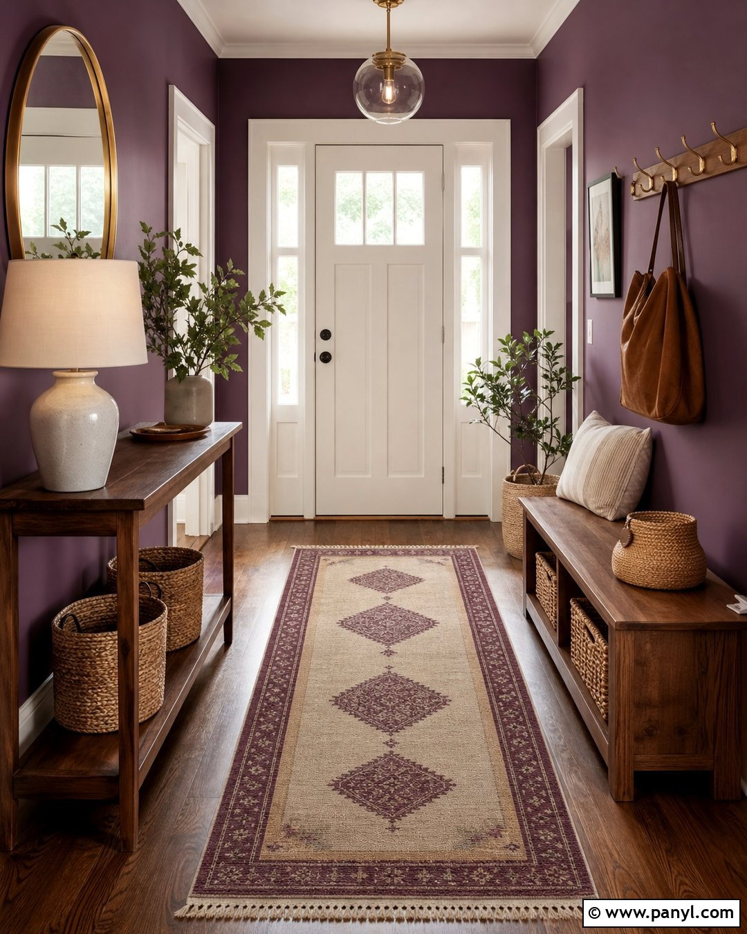 Purple Entryway Wall - 45 Purple Wall Ideas