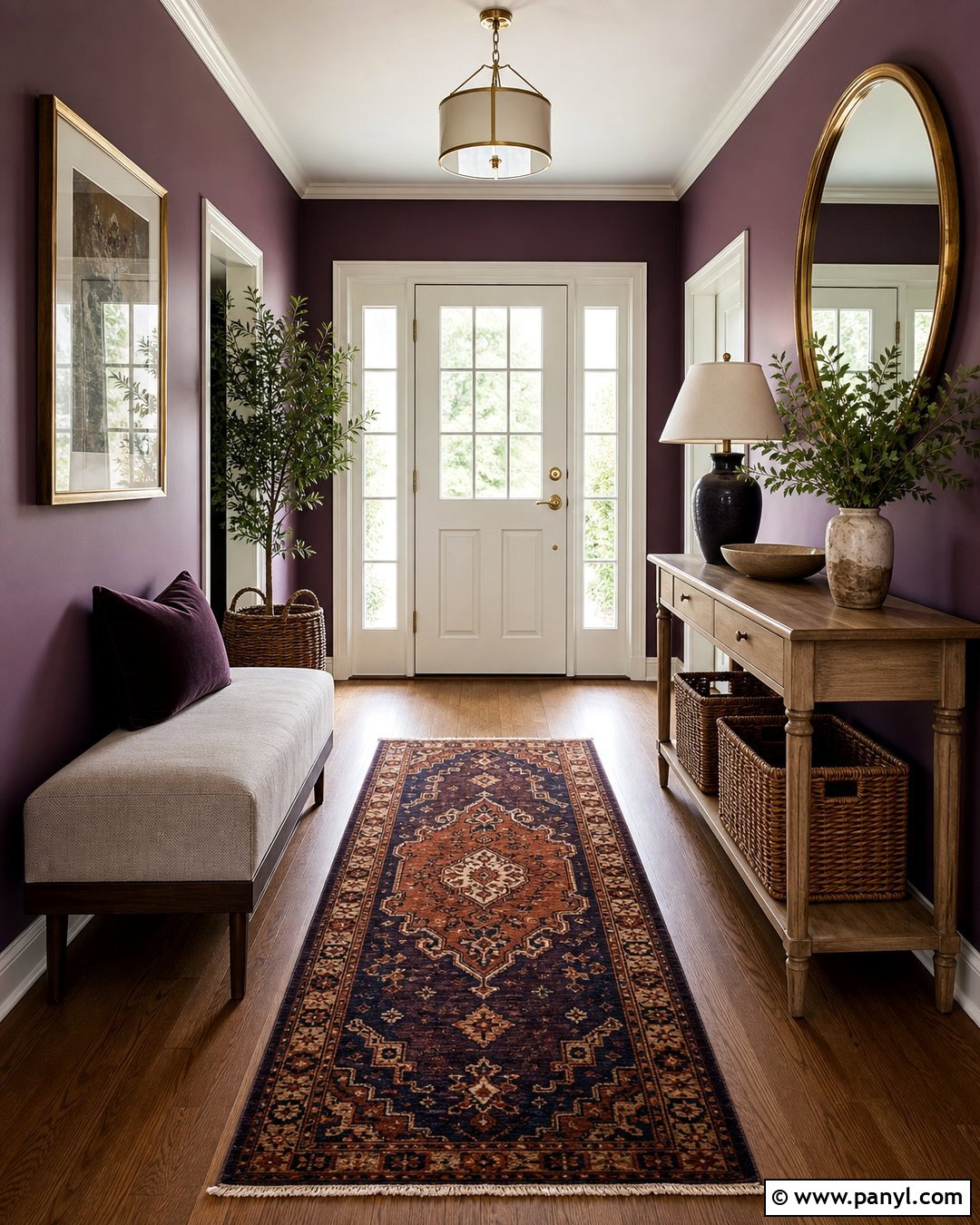 Purple Entryway Walls - 35 Purple Wall Color Ideas