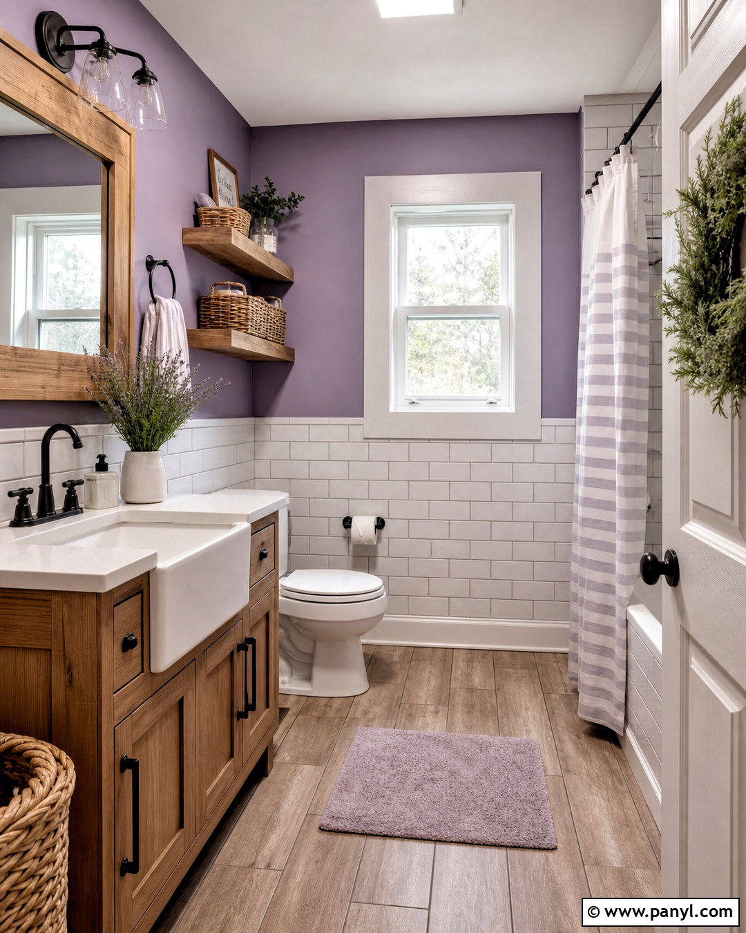 Purple Farmhouse Bathroom - 20 purple bathroom ideas