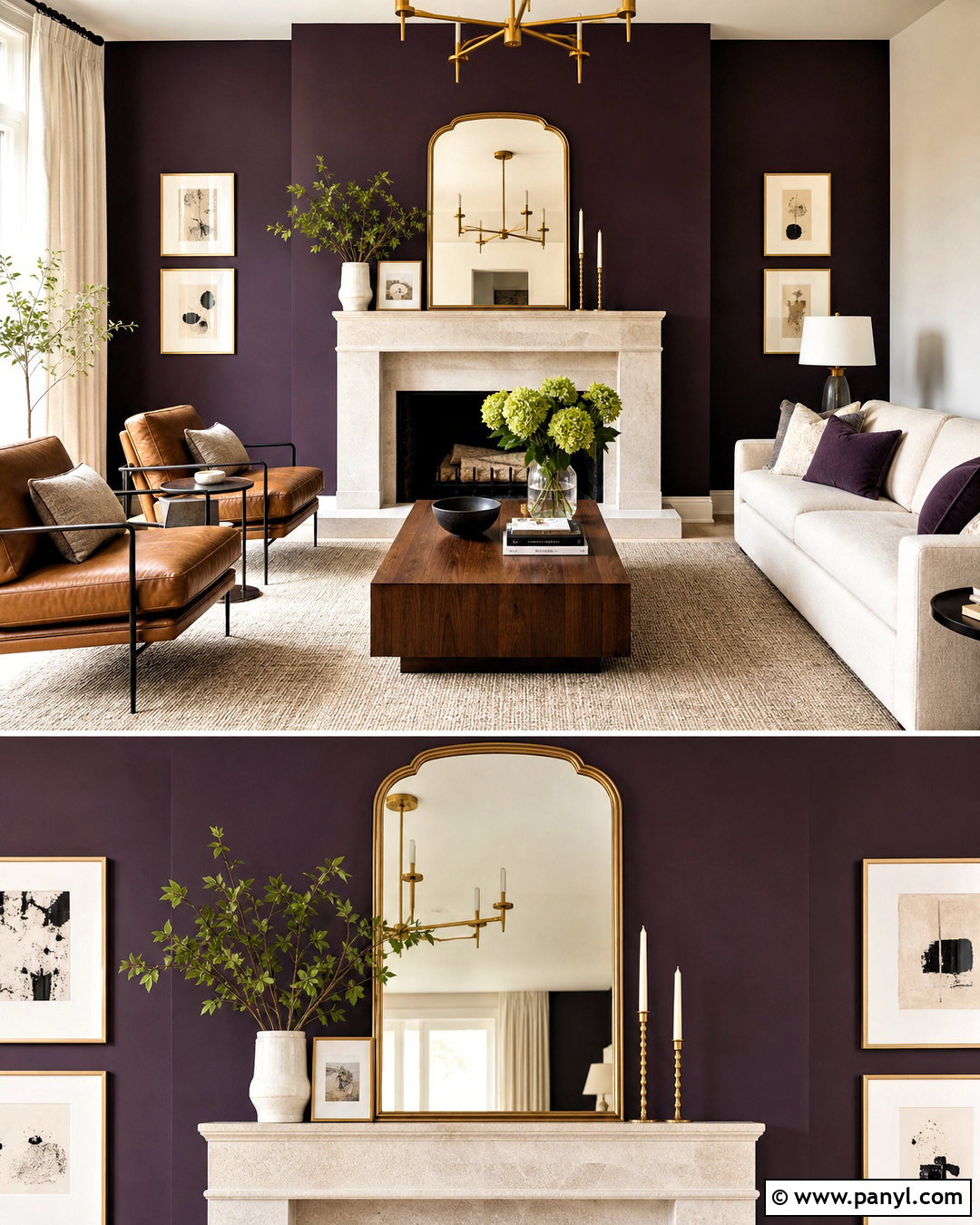 Purple Fireplace Feature Wall - 20 purple feature wall ideas
