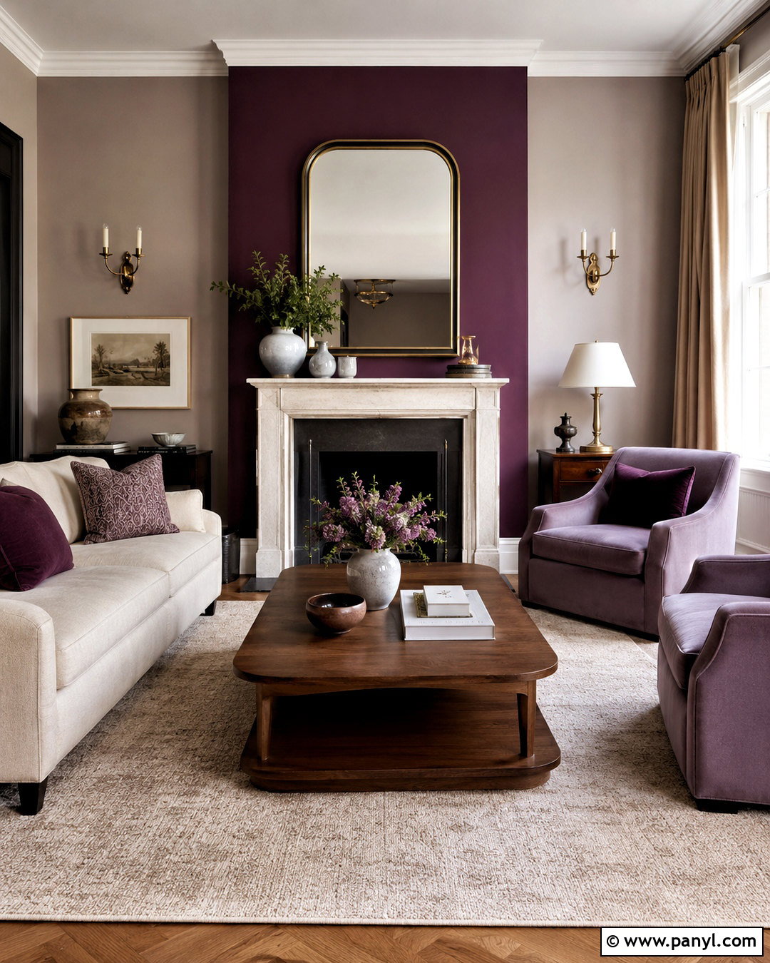 Purple Fireplace Living Room - 20 purple interior design living room ideas