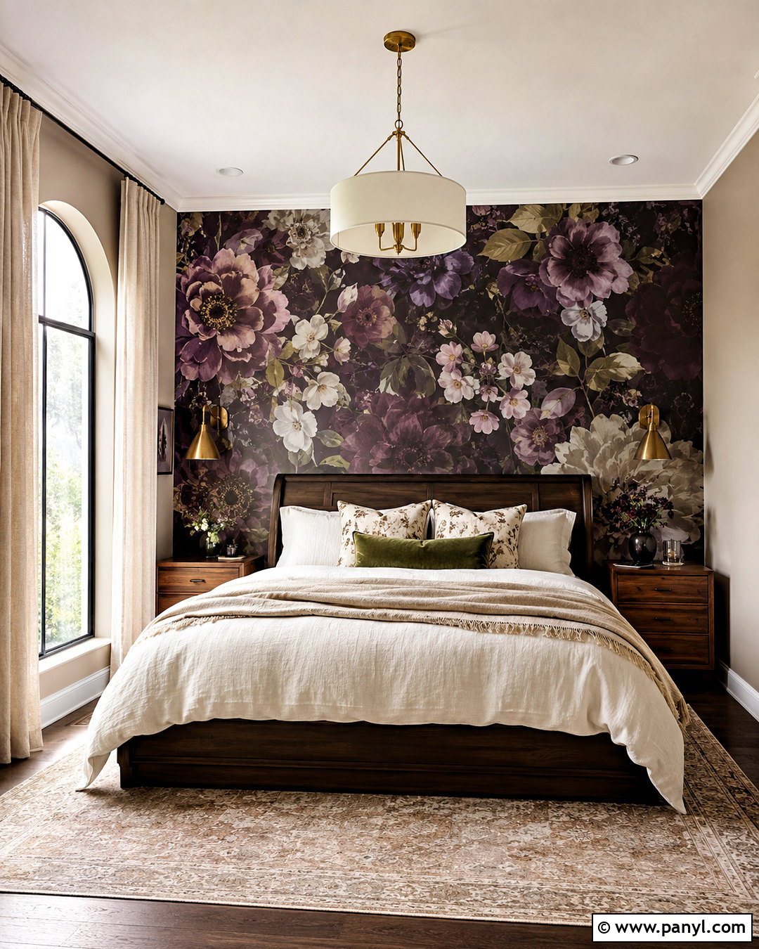 Purple Floral Wallpaper Bedroom - 20 moody purple bedroom ideas