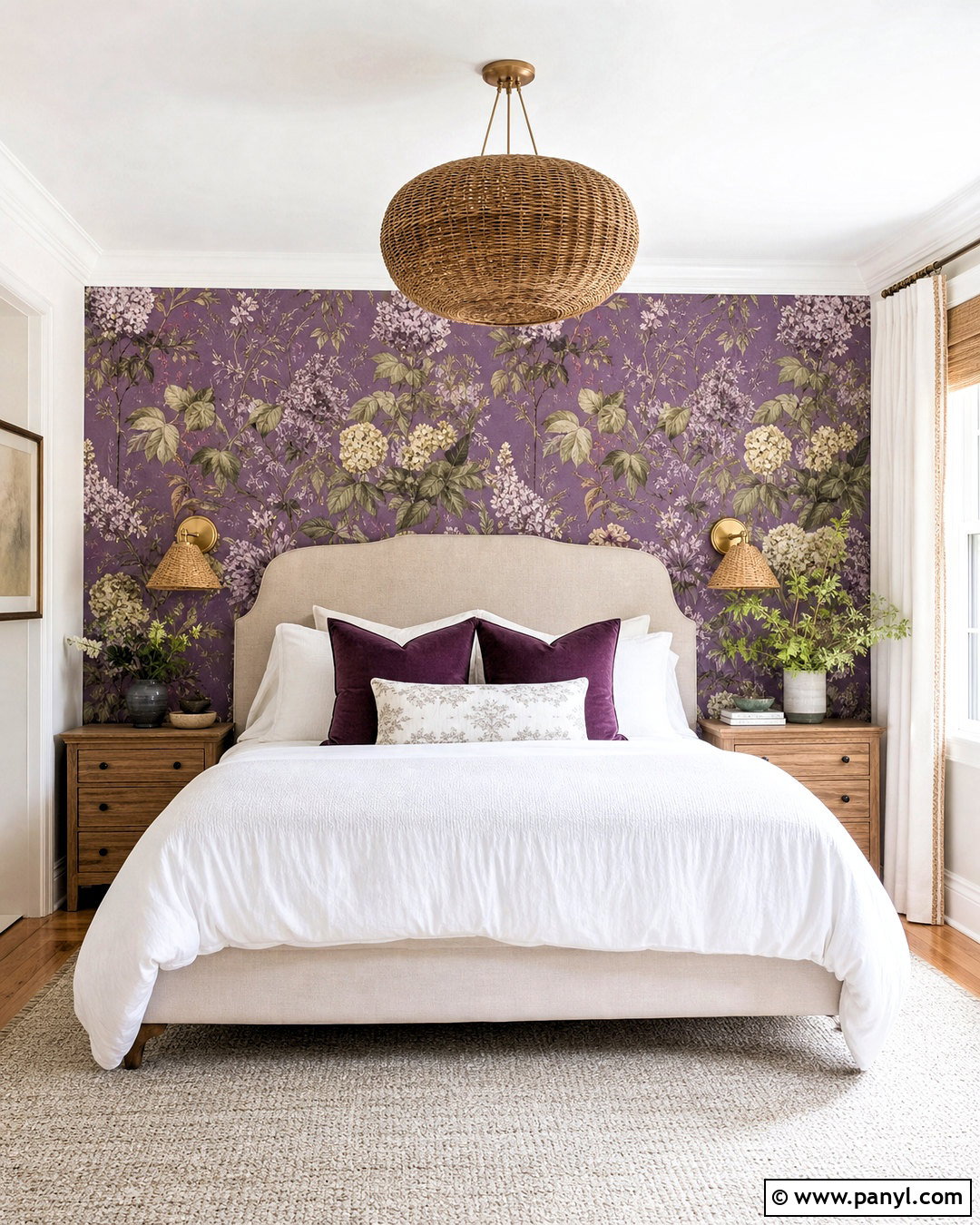 Purple Floral Wallpaper - 20 purple wall decor ideas