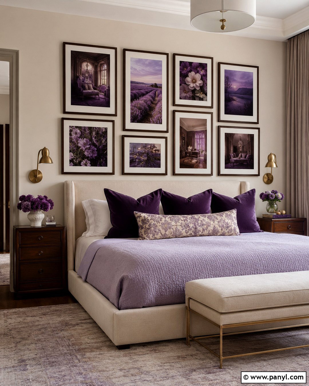 Purple Gallery Wall Photos - 20 Gallery Wall Color Photos