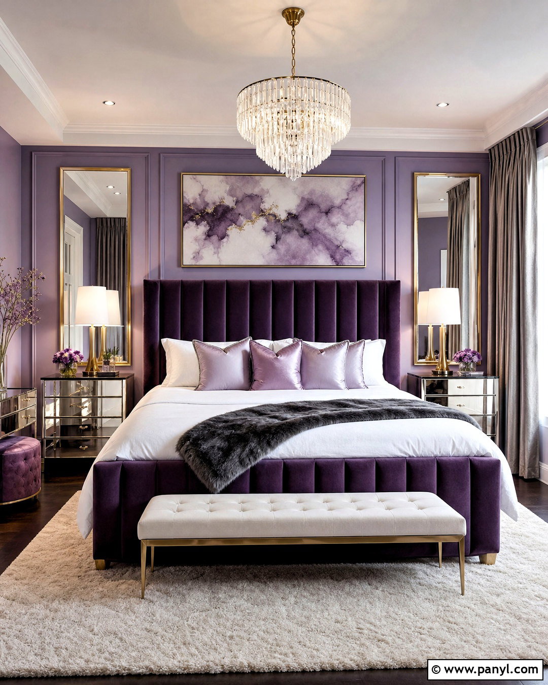 Purple Glam Bedroom - 20 purple room inspo ideas