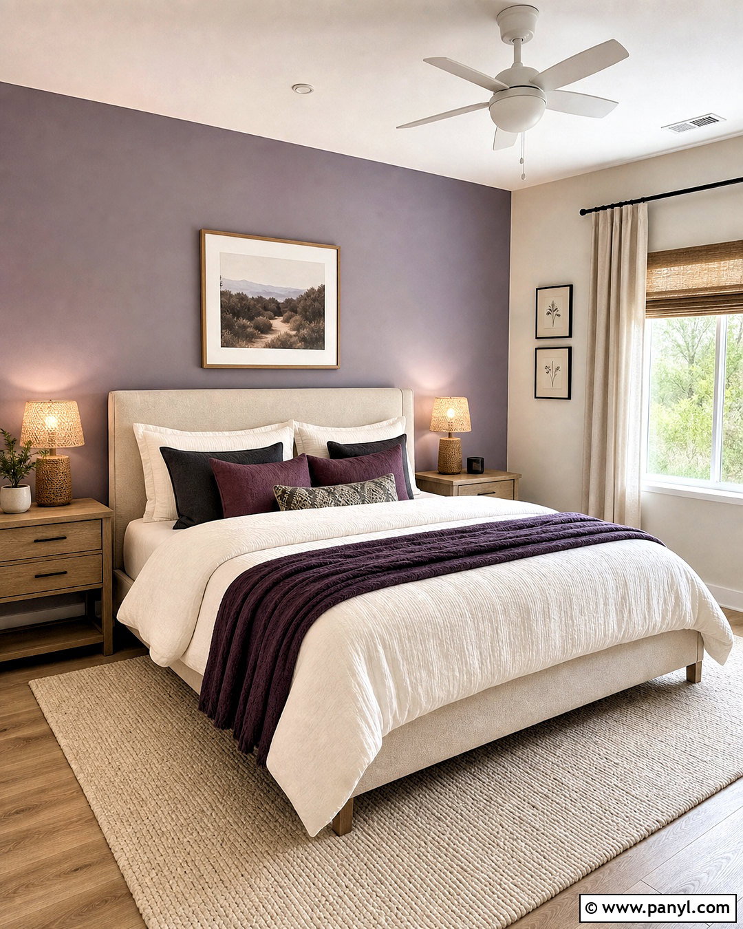 Purple Gray Accent Wall Bedroom - 20 purple gray wall paint ideas