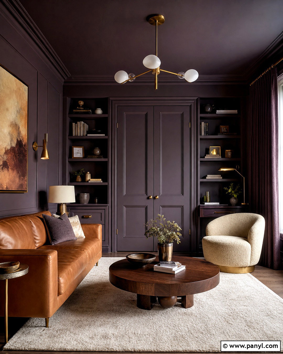 Purple Gray Color Drenching - 20 purple gray wall paint ideas